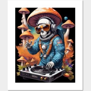 Psychedelic Dj Astronaut - Catsondrugs.com - astronaut, space, stars, galaxy, nasa, cool, planets, funny, universe, astros, astronomy, trippy, surreal, asteroidday, planet Posters and Art